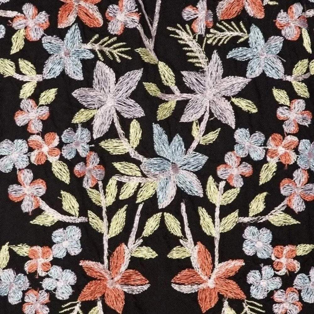 FREE PEOPLE Embroidered Floral Boho Peasant Dress Size Small - Picture 2 of 4